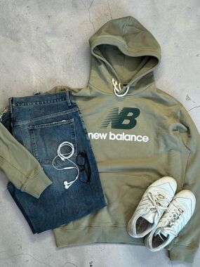 New Balance Men's Olive Green Hoodie Sweater